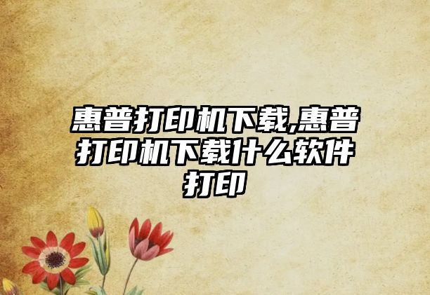 惠普打印機(jī)下載,惠普打印機(jī)下載什么軟件打印