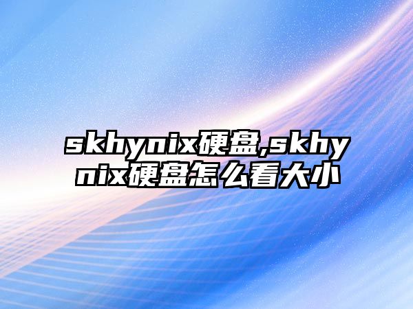 skhynix硬盤,skhynix硬盤怎么看大小