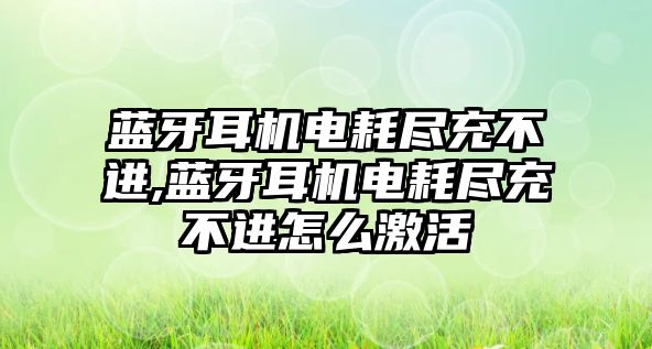 藍(lán)牙耳機電耗盡充不進(jìn),藍(lán)牙耳機電耗盡充不進(jìn)怎么激活